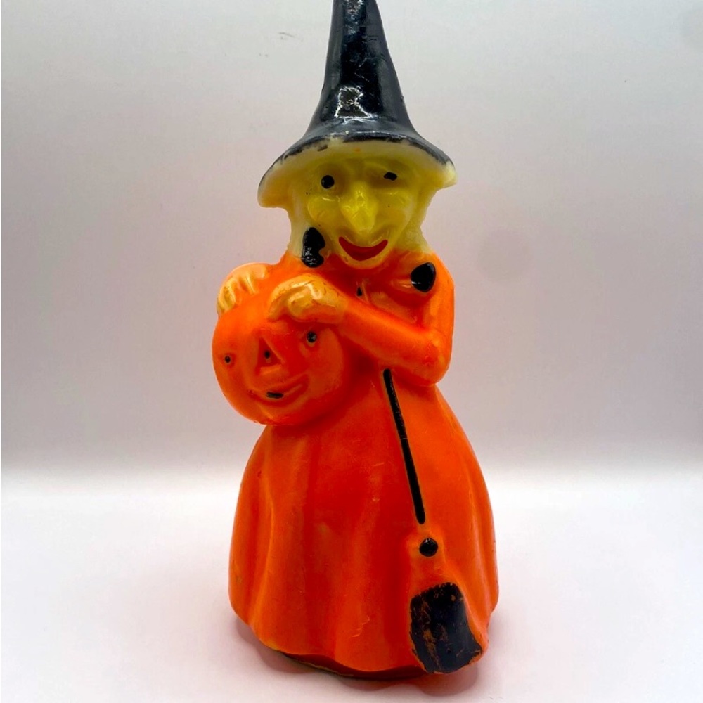 Vintage Gurley Halloween Witch With Pumpkin Candle- NOS Unused